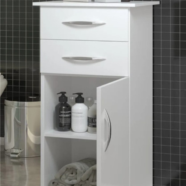 Carrinho Auxiliar Multiuso 2 Gavetas 1 Porta Área De Serviço