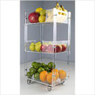 Carrinho Auxiliar Multiuso Em Acrílico Premium C/ 3 Bandejas