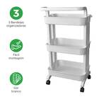 Carrinho Auxiliar Organizador Rodas 360° Multiúso 3 Bandejas