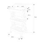 Carrinho Auxiliar Organizador Rodas 360° Multiúso 3 Bandejas