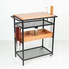 Carrinho Auxiliar Para Churrasco Estilo Industrial Com Tampo