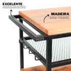 Carrinho Auxiliar Para Churrasco Estilo Industrial Com Tampo