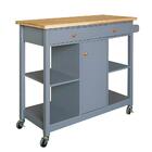 Carrinho Auxiliar Para Cozinha Lohan 2 Gvt Cinza E Natural