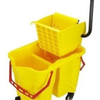 Carrinho Balde Expremedor Mop Para 2 Águas Com Rodas E Dreno