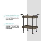 Carrinho Banheiro Madeirado Tubos Pretos Carraro