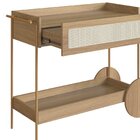 Carrinho Bar 1 Gaveta 110cm Com Porta Taças Palhinha Pé Metal