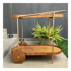 Carrinho Bar Adega Moscato Com 2 Prateleiras Metal Dourado Co