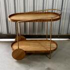 Carrinho Bar Adega Moscato Com 2 Prateleiras Metal Dourado Co