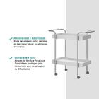 Carrinho Bar Branco Tubos Cromados Carraro