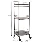 Carrinho Bar Circular Pra Sala De Jantar Preto