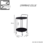 Carrinho Bar Collie Aparador Multiuso Decoração Metal - Preto