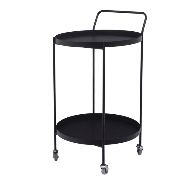 Carrinho Bar Collie Aparador Multiuso Decoração Metal - Preto