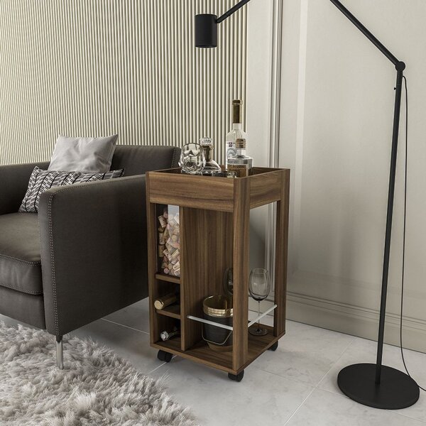 Carrinho Bar Com 2 Porta Garrafas São Luis  New Avelã