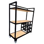 Carrinho Bar Com 3 Prateleiras E Colmeia Para 6 Garrafas - Pr