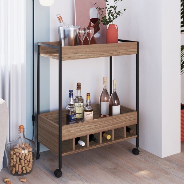 Carrinho Bar Com Adega E Rodízios Artetube  Montana