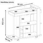 Carrinho Bar Com Rodízios 91 Cm Tampo Espelhado Arly