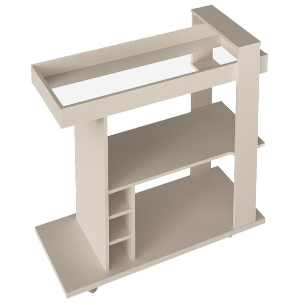 Carrinho Bar Com Rodízios 91 Cm Tampo Espelhado Arly