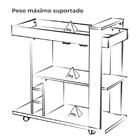 Carrinho Bar Com Rodízios 91 Cm Tampo Espelhado Arly