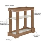 Carrinho Bar Com Rodizios Com Fita Metalizada Rose  Cinamomo/