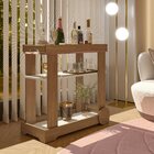 Carrinho Bar Com Rodizios Com Fita Metalizada Rose  Cinamomo/