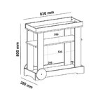 Carrinho Bar Com Rodizios Com Fita Metalizada Rose  Naturale
