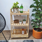 Carrinho Bar Em Madeira - Natural