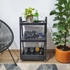 Carrinho Bar Em Madeira - Preto