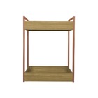 Carrinho Bar Freijó Base Industrial Cobre - Vallisa Decor