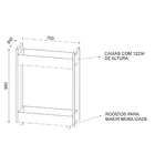 Carrinho Bar Grafite Base Industrial Preto - Vallisa Decor