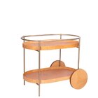 Carrinho Bar Madeira Laminada E Aço Alto Padrão 90 X 76 X 61c