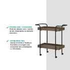 Carrinho Bar Madeirado Tubos Pretos Carraro