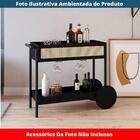 Carrinho Bar Oslo Cor Nero Base Madeira Preta