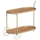Carrinho Bar Oval 100cm X 45cm X 76cm Home Bee Dourado