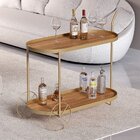 Carrinho Bar Oval 100cm X 45cm X 76cm Home Bee Dourado