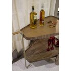 Carrinho Bar Rústico 102x79x64cm Alamo Nogueira/gold