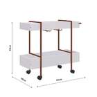 Carrinho Bar Vermont Branco E Cobre