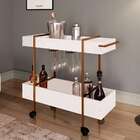 Carrinho Bar Vermont Branco E Cobre