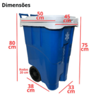 Carrinho Caixa Cooler Termico Com Rodas Antares 63 Litros - A