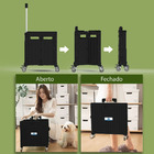 Carrinho Cesto De Compras Transporte Dobrável 4 Rodas Giro 36