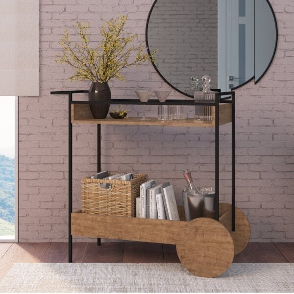 Carrinho Chá/bar Industrial Steel Quadra Carrinho Chá Bar Ind