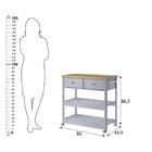 Carrinho Churrasco Ditália 2 Gavetas Ba-135