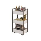 Carrinho Cozinha Branco Base Industrial Preto - Vallisa Decor