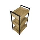 Carrinho Cozinha Freijó Base Industrial Preto - Vallisa Decor