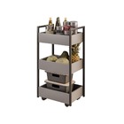 Carrinho Cozinha Grafite Base Industrial Preto - Vallisa Decor