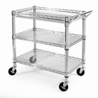 Carrinho De Aço Inox Multiuso Com 3 Prateleiras Organizador