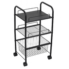 Carrinho de Banheiro 75x32x41,3cm Preto Sensea