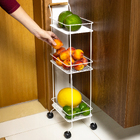 Carrinho de Banheiro 76x22,6x30cm 3 Prateleiras Aço White Arthi