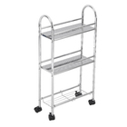 Carrinho de Banheiro Slim 40,8x18,4x84cm Metal Cromado