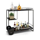 Carrinho De Bar Aço Com 100cm Freijo / Preto