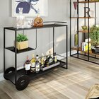 Carrinho De Bar Aço Com 100cm Freijo / Preto